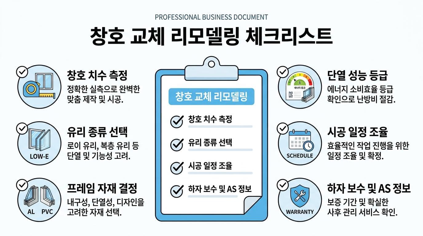 주택 리모델링 시 복층유리 셀프 체크리스트 - 견적 전 꼭 확인하세요